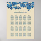 アンティーク日本のブルーさくらんぼ座席表 ポスター (正面)