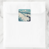 アンティーク日本のブルーウェーブ海プリント スクエアシール (バッグ)