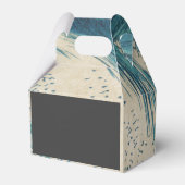 アンティーク日本のブルーウェーブ海プリント フェイバーボックス (裏面サイド)