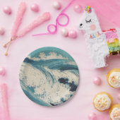 アンティーク日本のブルーウェーブ海プリント ペーパープレート (パーティー)