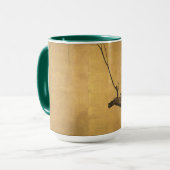 アンティーク日本のヘロンアウィローブランチプリント マグカップ (正面左)