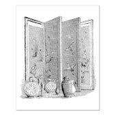 アンティーク日本のルーム仕切りラバーアートスタンプ ラバースタンプ (インプリント)