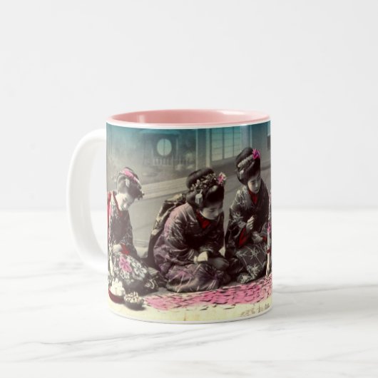 アンティーク日本の写真マグ ツートーンマグカップ (正面左)