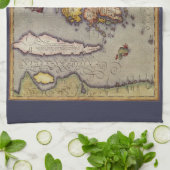 アンティーク日本の地図メルカトルとホンジウス キッチンタオル (折り畳み)