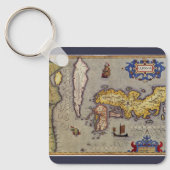 アンティーク日本の地図メルカトルとホンジウス キーホルダー (正面)