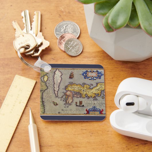 アンティーク日本の地図メルカトルとホンジウス キーホルダー (デスク)