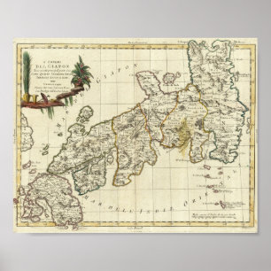 アンティーク日本の地図1785 ポスター
