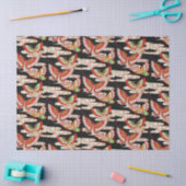 アンティーク日本の蝶レッド白黒 薄葉紙 (クラフト)