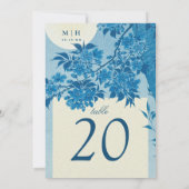 アンティーク日本の青い桜の結婚式 招待状 (裏面)