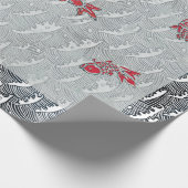 アンティーク日本の魚類プリント包装紙 ラッピングペーパー (角)