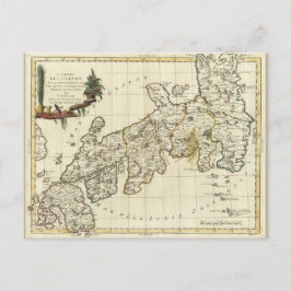 アンティーク日本の1785年地図 ポストカード