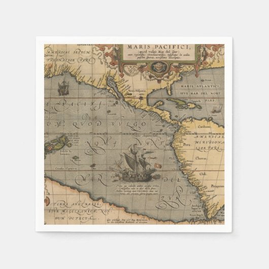 アンティーク旧マインスパイアップ(14)ラゲージタグ スタンダードカクテルナプキン (正面)