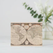 アンティーク旧世界の地図1799 ポストカード (スタンド正面)
