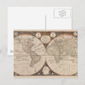 アンティーク旧世界の地図1799 ポストカード (正面/裏面)