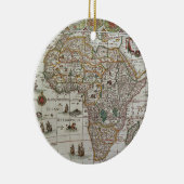 アンティーク旧世界アフリカの地図， c.1635 セラミックオーナメント (右)