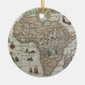 アンティーク旧世界アフリカの地図， c.1635 セラミックオーナメント (正面)