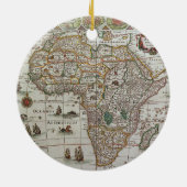 アンティーク旧世界アフリカの地図， c.1635 セラミックオーナメント (裏面)