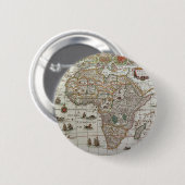 アンティーク旧世界アフリカの地図， c.1635 缶バッジ (正面&裏面)