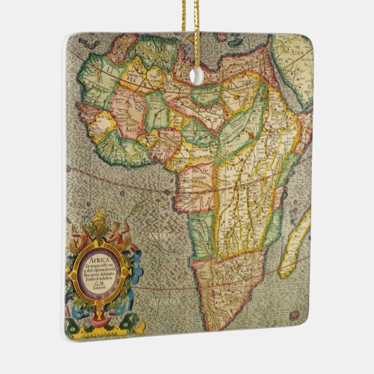 アンティーク旧世界メルカトルの地図アフリカ， 1633 セラミックオーナメント (右)