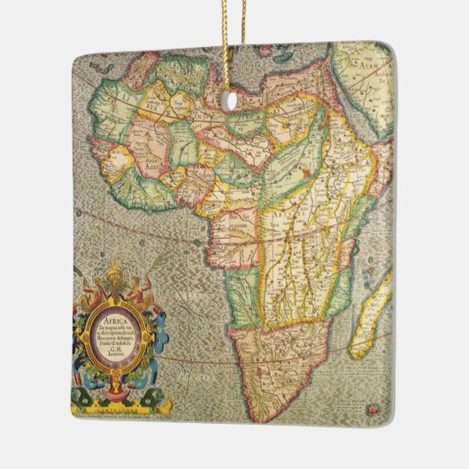 アンティーク旧世界メルカトルの地図アフリカ, 1633 セラミックオーナメント (左)