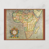 アンティーク旧世界メルカトルの地図アフリカ, 1633 ポストカード (正面)