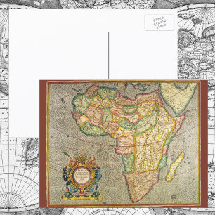 アンティーク旧世界メルカトルの地図アフリカ, 1633 ポストカード
