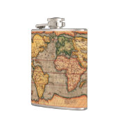 アンティーク旧世界地図の歴史愛好家 フラスク (左)