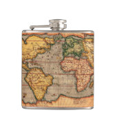 アンティーク旧世界地図の歴史愛好家 フラスク (正面)