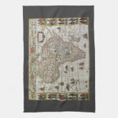 アンティーク旧世界地図アフリカbyブラウ， c.1635 キッチンタオル (縦)