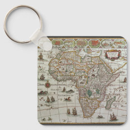 アンティーク旧世界地図アフリカbyブラウ， c.1635 キーホルダー