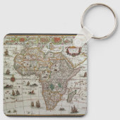 アンティーク旧世界地図アフリカbyブラウ, c.1635 キーホルダー (裏面)