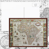アンティーク旧世界地図アフリカbyブラウ， c.1635 ポストカード