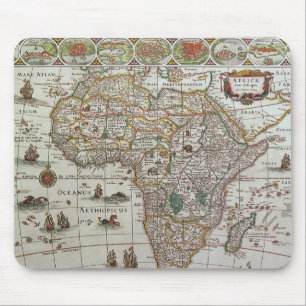アンティーク旧世界地図アフリカbyブラウ, c.1635 マウスパッド
