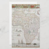 アンティーク旧世界地図アフリカbyブラウ, c.1635 便箋 (正面/裏面)