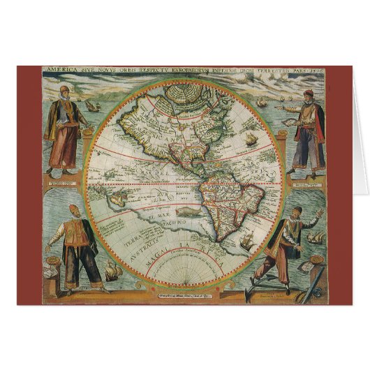 アンティーク旧世界地図アメリカ, 1597 (正面横)