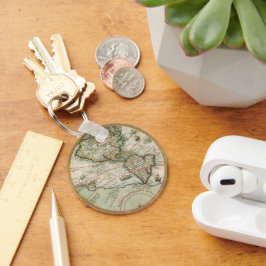 アンティーク旧世界地図アメリカ, 1597 キーホルダー