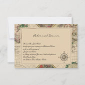 アンティーク旧世界地図結婚のリハーサル 招待状 (正面)