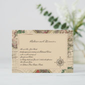 アンティーク旧世界地図結婚のリハーサル 招待状 (スタンド正面)