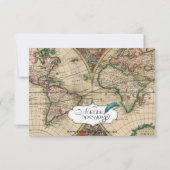 アンティーク旧世界地図結婚のリハーサル 招待状 (裏面)