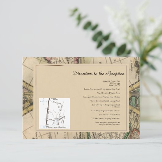 アンティーク旧世界地図結婚の方向 エンクロージャーカード (スタンド正面)