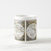 アンティーク旧世界地図byヘンドリック・ホンディウス， 1630 コーヒーマグカップ (中央)