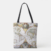 アンティーク旧世界地図byヘンドリック・ホンディウス, 1630 トートバッグ (裏面)