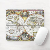 アンティーク旧世界地図byヘンドリック・ホンディウス, 1630 マウスパッド (マウス)