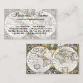 アンティーク旧世界地図byヘンドリック・ホンディウス, 1630 名刺 (正面/裏面)