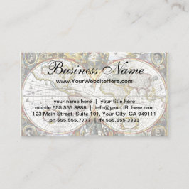 アンティーク旧世界地図byヘンドリック・ホンディウス, 1630 名刺