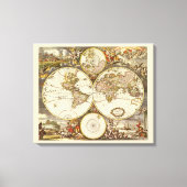 アンティーク旧世界地図Frederick de Wit, c.1680 キャンバスプリント (正面)