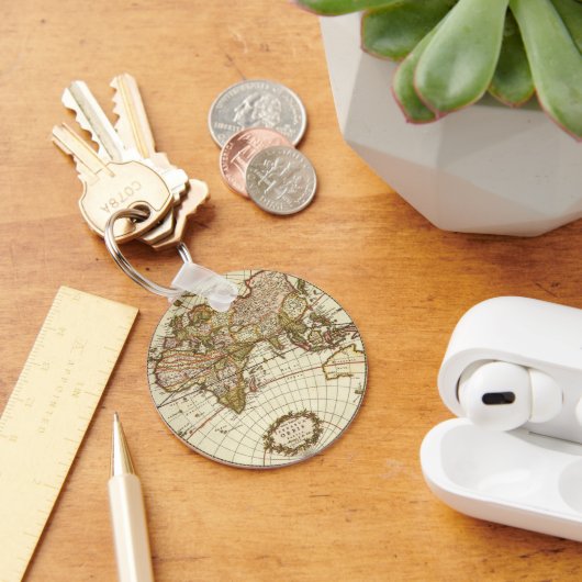 アンティーク旧世界地図Frederick de Wit, c.1680 キーホルダー (デスク)