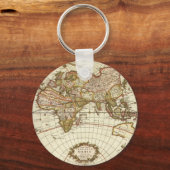 アンティーク旧世界地図Frederick de Wit, c.1680 キーホルダー (正面)