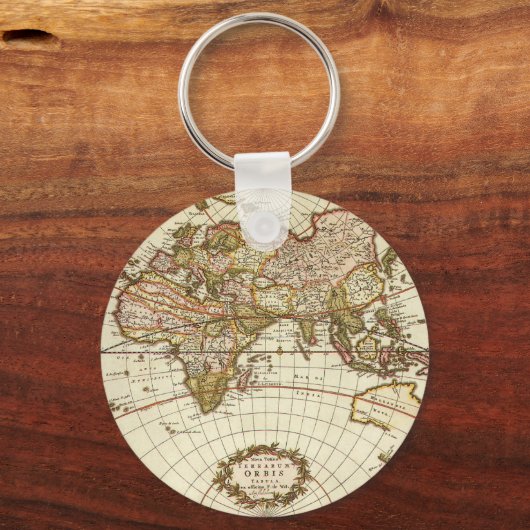 アンティーク旧世界地図Frederick de Wit, c.1680 キーホルダー (正面)