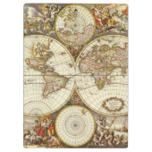 アンティーク旧世界地図Frederick de Wit, c.1680 クリップボード (裏面)